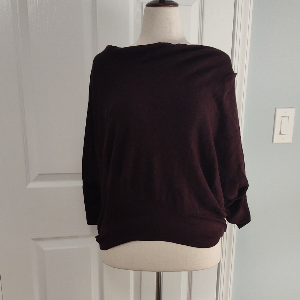 Vince Off-the-Shoulder Sweater in Rich Plum